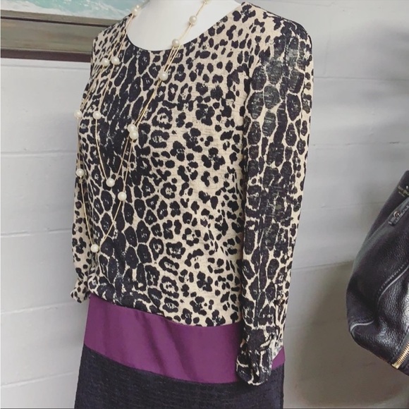 Luxology animal print color block dress - Picture 3 of 8